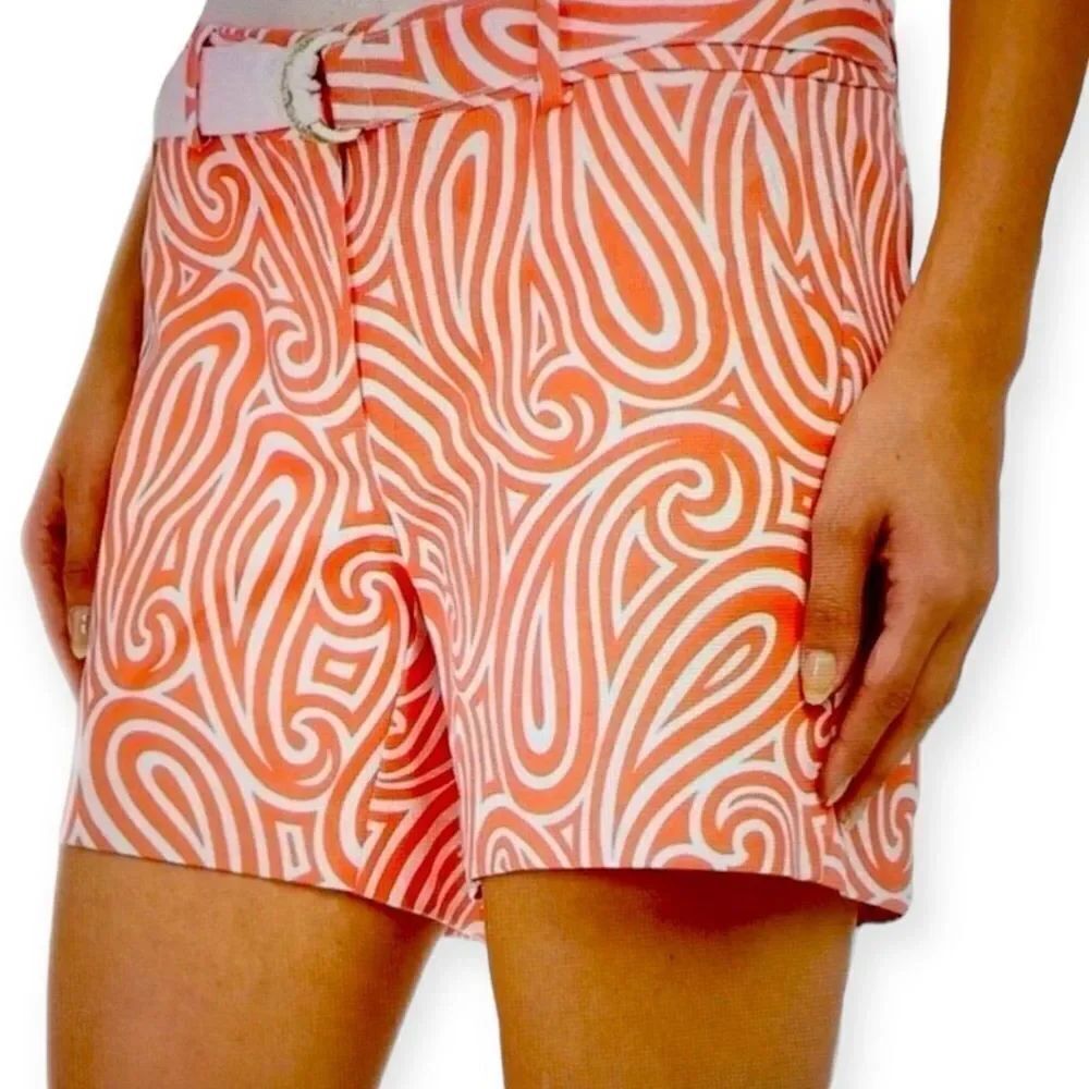 Micheal Kors High Rise Pink Jacquard Chino Shorts NEW